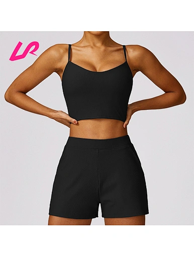 Get seamless comfort and style with our sports bra and shorts set.